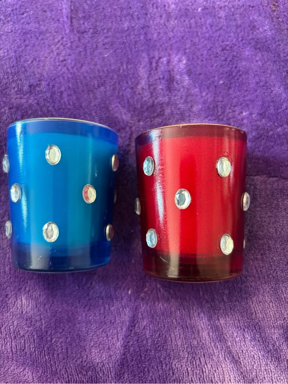 God Bless America Plaque with Red and Blue Candles